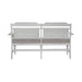 River Place Panel Back Bench in Riverstone White & Tobacco - Plourde Furniture Co (Caribou, ME)