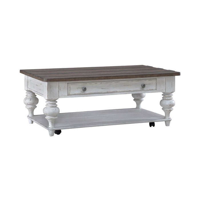 Liberty Furniture River Place Cocktail Table in Riverstone White & Tobacco image