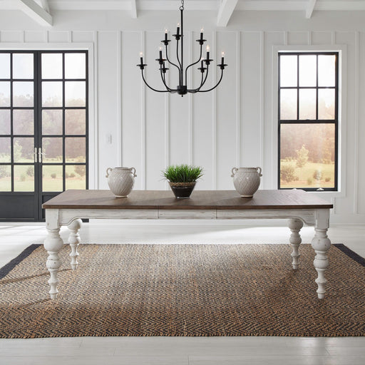 Liberty Furniture River Place Rectangular Leg Table in Riverstone White & Tobacco image