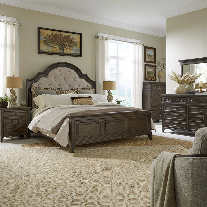 Paradise Valley King Uph Bed, Dresser & Mirror, Chest, Night Stand image