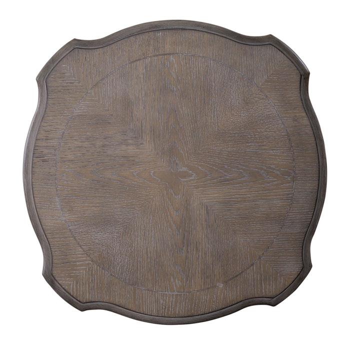 Magnolia Manor Round Accent Table in Antique White Base w/ Weathered Bark Tops - Plourde Furniture Co (Caribou, ME)