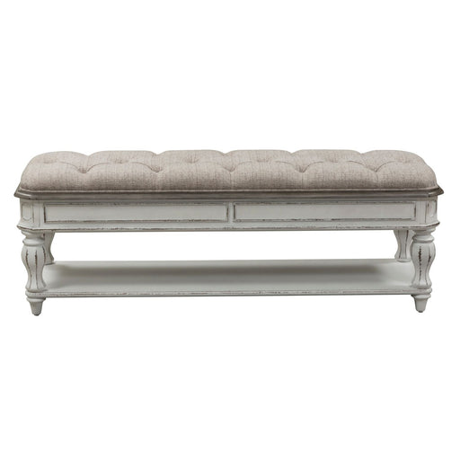 Magnolia Manor Bed Bench in Antique White - Plourde Furniture Co (Caribou, ME)
