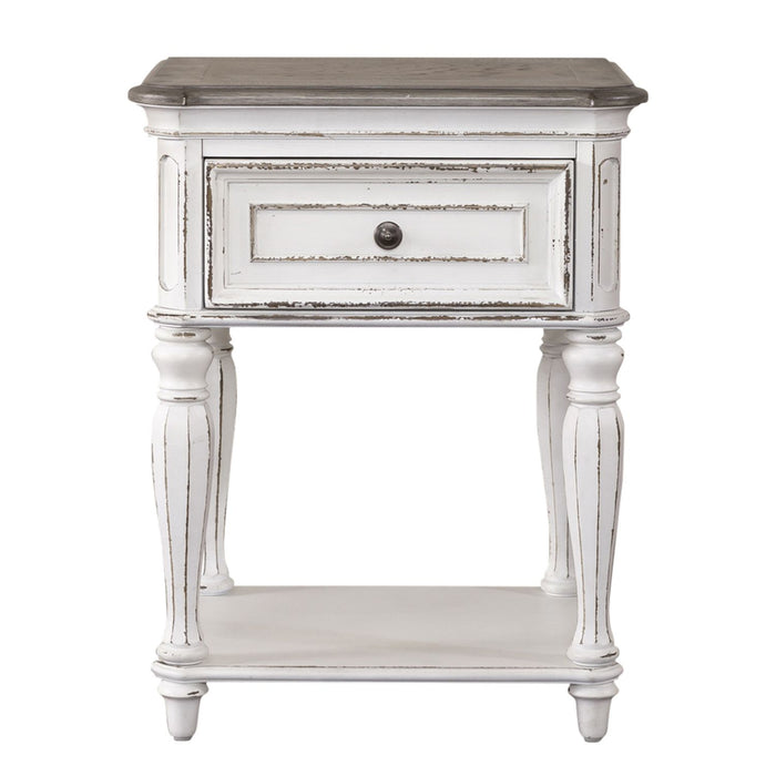 Magnolia Manor Leg Nightstand in Antique White - Plourde Furniture Co (Caribou, ME)