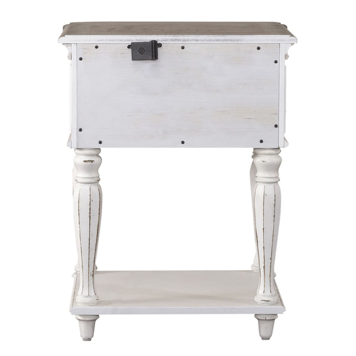 Magnolia Manor Leg Nightstand in Antique White - Plourde Furniture Co (Caribou, ME)