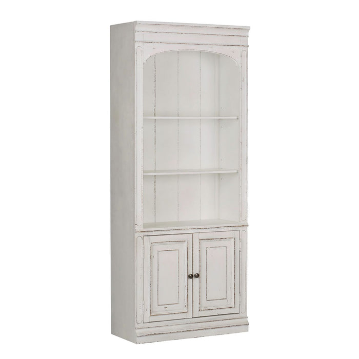 Magnolia Manor Bunching Bookcase in Antique White - Plourde Furniture Co (Caribou, ME)