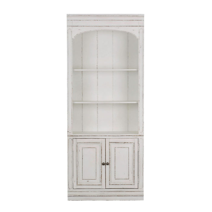Magnolia Manor Bunching Bookcase in Antique White - Plourde Furniture Co (Caribou, ME)