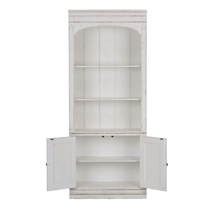 Magnolia Manor Bunching Bookcase in Antique White - Plourde Furniture Co (Caribou, ME)