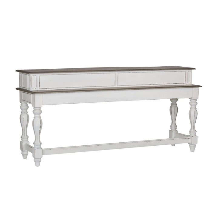 Magnolia Manor Console Bar Table in Antique White - Plourde Furniture Co (Caribou, ME)