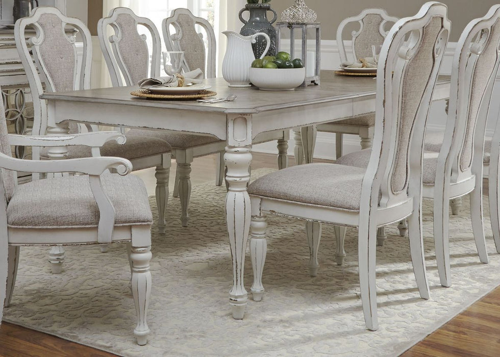 Liberty Furniture Magnolia Manor Upholstered Splat Back Arm Chair in Antique White (Set of 2)