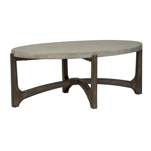 Cascade Oval Cocktail Table in Wire Brush Rustic Brown - Plourde Furniture Co (Caribou, ME)
