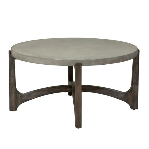 Cascade Round Cocktail Table in Wire Brush Rustic Brown - Plourde Furniture Co (Caribou, ME)