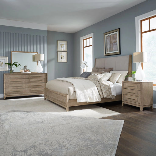 Brentwood King Uph Bed, Dresser & Mirror, Night Stand image