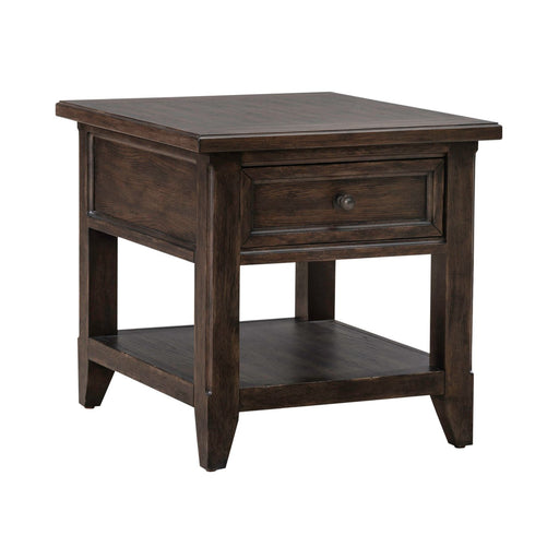 Paradise Valley Rectangular End Table in Saddle Brown - Plourde Furniture Co (Caribou, ME)