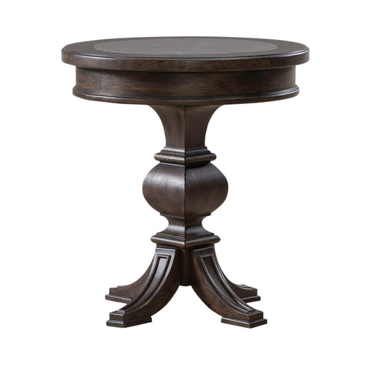 Paradise Valley Round Chairside Table in Saddle Brown - Plourde Furniture Co (Caribou, ME)