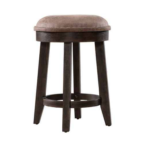 Paradise Valley Upholstered Console Stool (RTA) in Saddle Brown - Plourde Furniture Co (Caribou, ME)