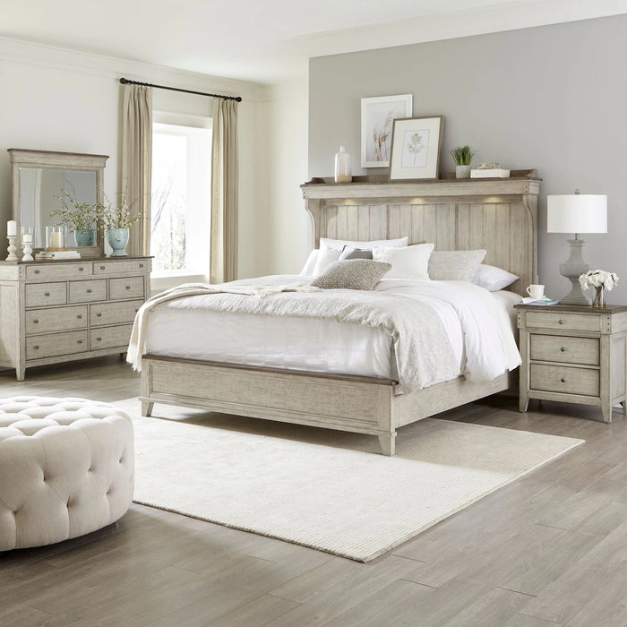 Ivy Hollow King California Mantle Bed, Dresser & Mirror, Night Stand image