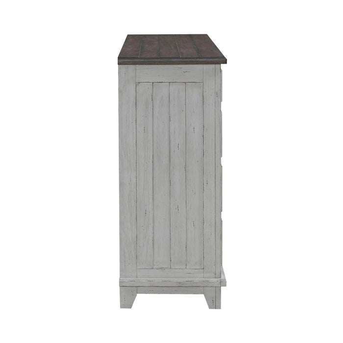 River Place 9 Drawer Dresser in Riverstone White and Tobacco image