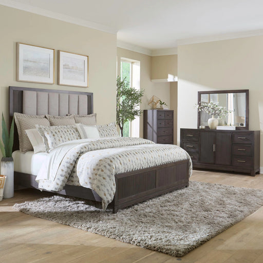 Modern Edge King Uph Bed, Dresser & Mirror, Chest image