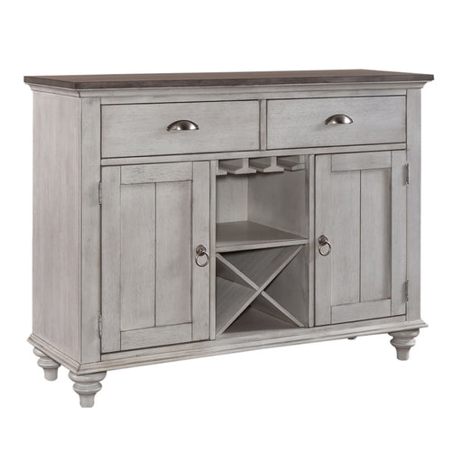 Ocean Isle Buffet in Antique White with Weathered Pine - Plourde Furniture Co (Caribou, ME)