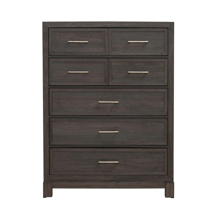 Modern Edge 5 Drawer Chest in Caffe - Plourde Furniture Co (Caribou, ME)