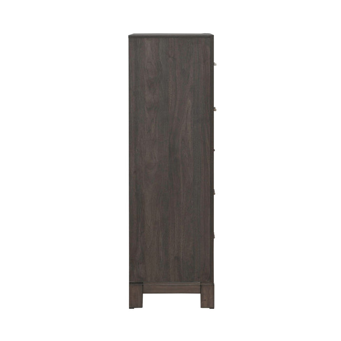 Modern Edge 5 Drawer Chest in Caffe - Plourde Furniture Co (Caribou, ME)