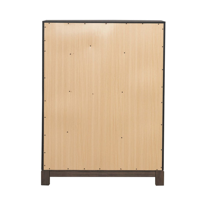 Modern Edge 5 Drawer Chest in Caffe - Plourde Furniture Co (Caribou, ME)