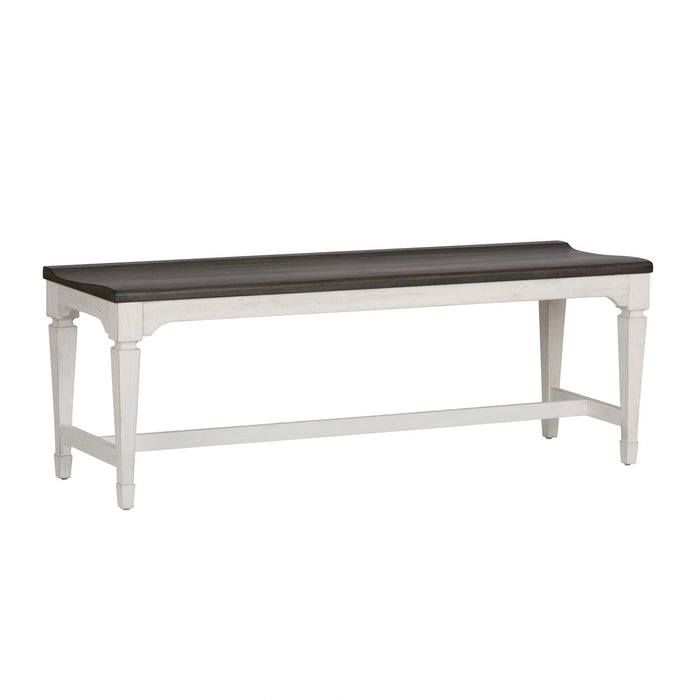 Allyson Park Wood Seat Bench in Wirebrushed White image