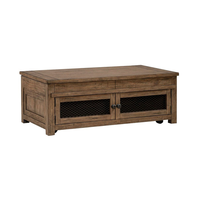 Liberty Furniture Pinebrook Ridge Lift Top Cocktail Table in Weathered Toffee image