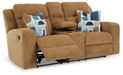 Kanlow Reclining Loveseat with Console - Plourde Furniture Co (Caribou, ME)