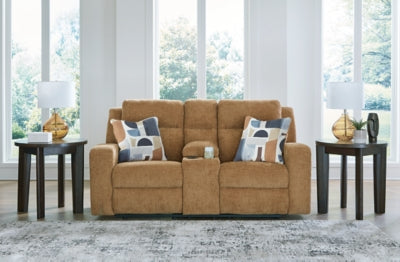 Kanlow Reclining Loveseat with Console - Plourde Furniture Co (Caribou, ME)