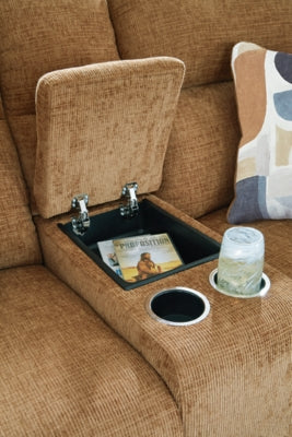 Kanlow Reclining Loveseat with Console - Plourde Furniture Co (Caribou, ME)