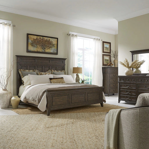 Paradise Valley King California Panel Bed, Dresser & Mirror, Chest image