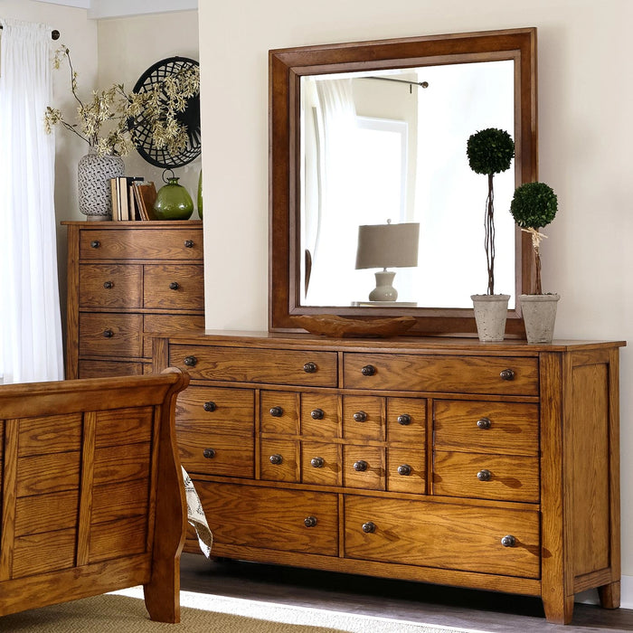 Grandpas Cabin Sleigh Bed, Dresser & Mirror, Chest, Night Stand image