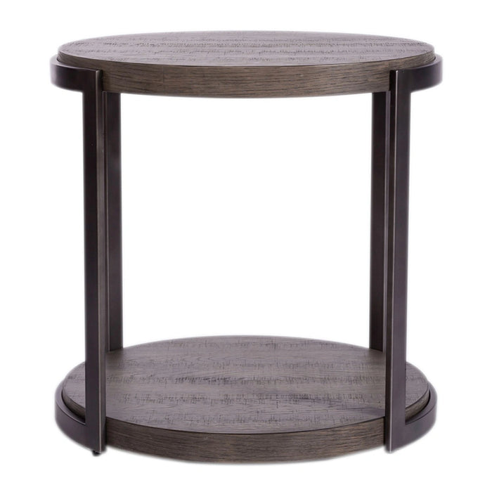 Modern View Round End Table in Gray image