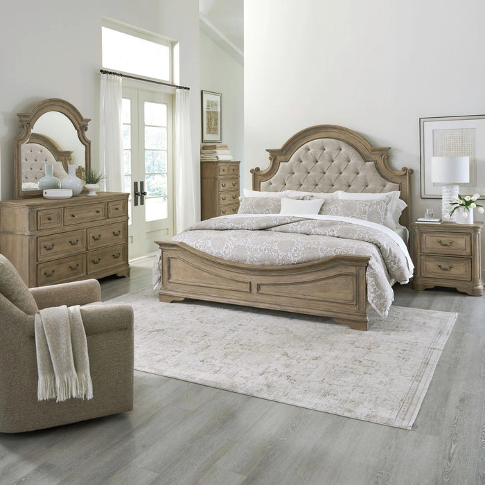 Magnolia Manor King Uph Bed, Dresser & Mirror, Chest, Night Stand image