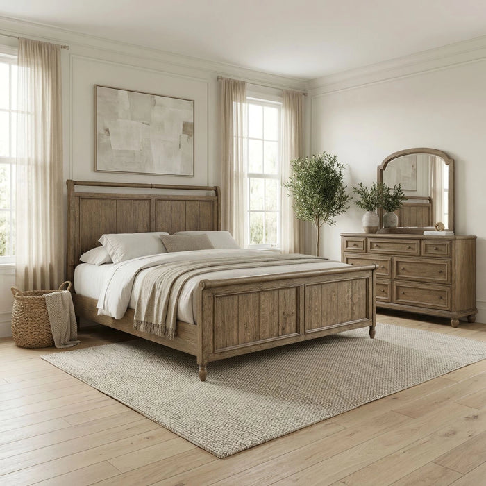 Homestead Haven Sleigh Bed, Dresser & Mirror image