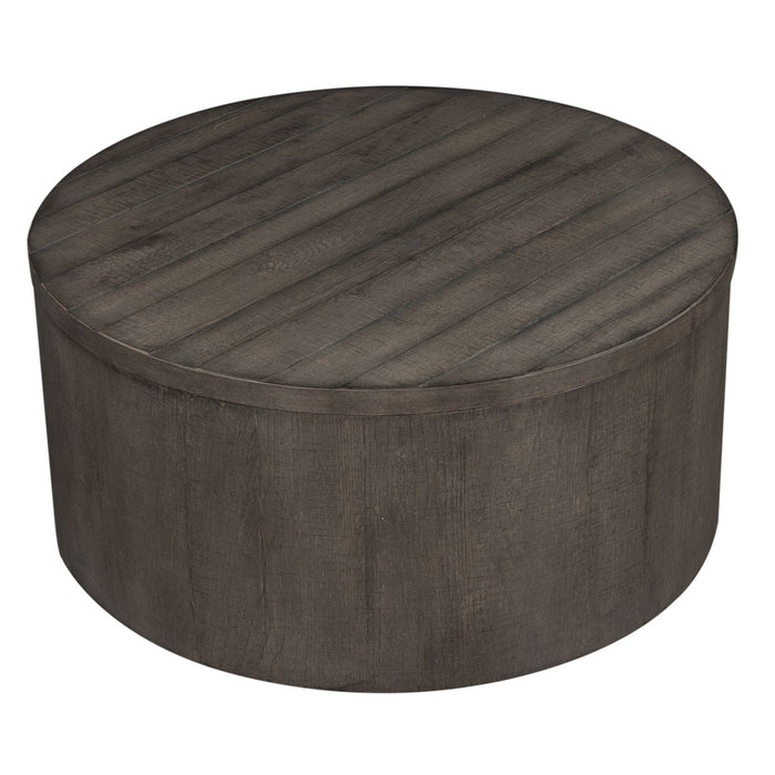 Modern Farmhouse Drum Cocktail Table - Plourde Furniture Co (Caribou, ME)