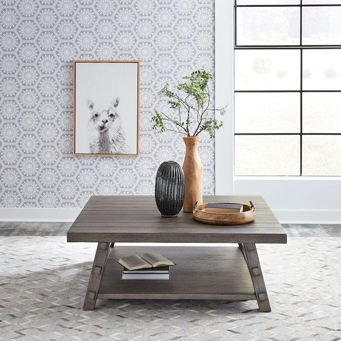 Liberty Furniture Modern Farmhouse Cocktail Table in Brown