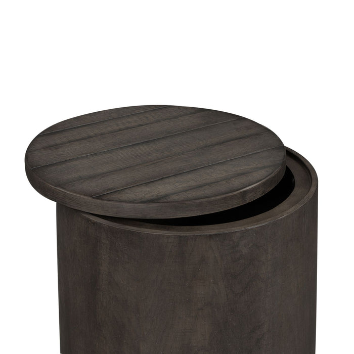 Modern Farmhouse Drum End Table - Plourde Furniture Co (Caribou, ME)