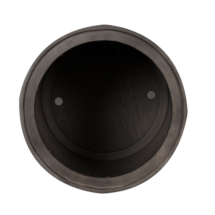 Modern Farmhouse Drum End Table - Plourde Furniture Co (Caribou, ME)
