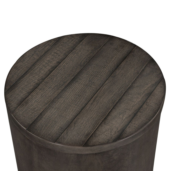 Modern Farmhouse Drum End Table - Plourde Furniture Co (Caribou, ME)