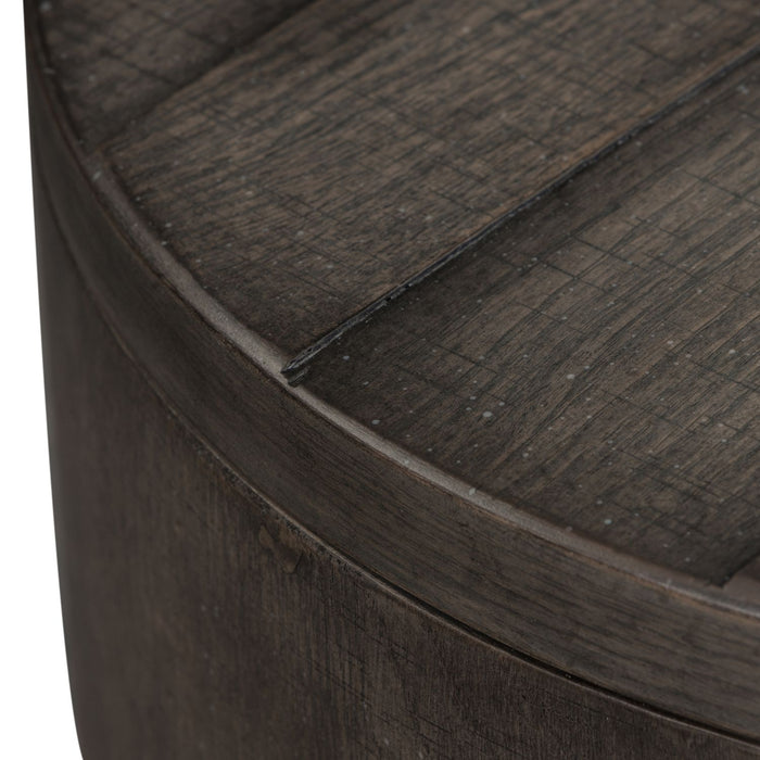 Modern Farmhouse Drum End Table - Plourde Furniture Co (Caribou, ME)