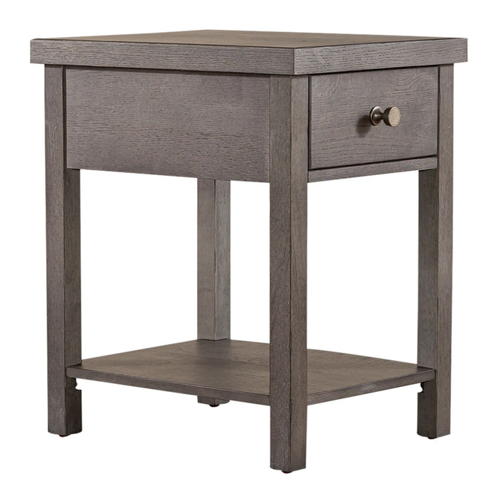 Modern Farmhouse Drawer Chair Side Table - Plourde Furniture Co (Caribou, ME)