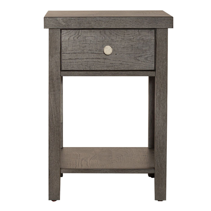 Modern Farmhouse Drawer Chair Side Table - Plourde Furniture Co (Caribou, ME)
