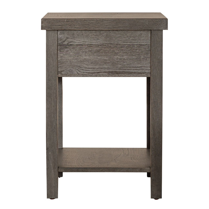 Modern Farmhouse Drawer Chair Side Table - Plourde Furniture Co (Caribou, ME)