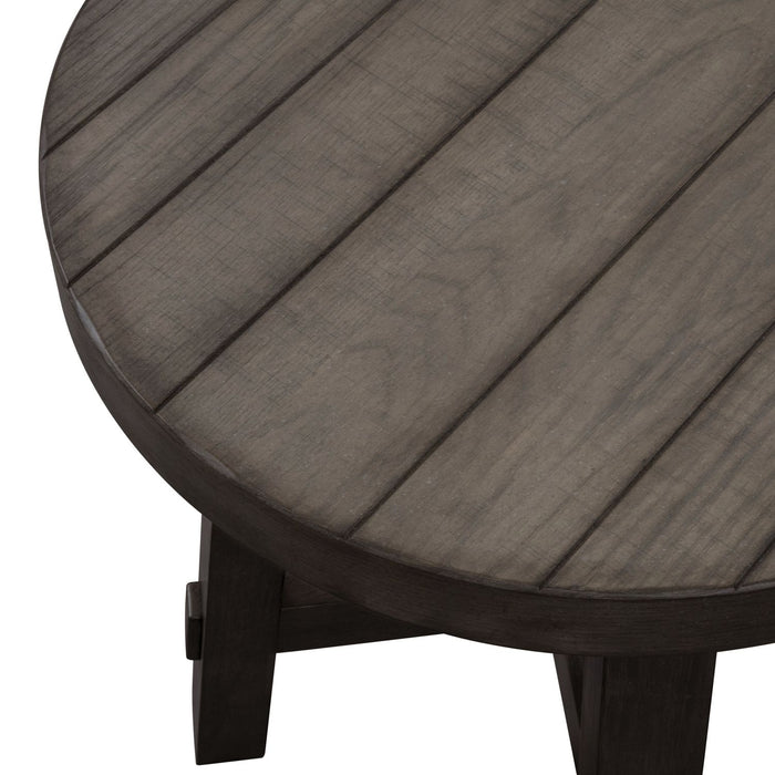 Modern Farmhouse Splay Leg Round End Table - Plourde Furniture Co (Caribou, ME)
