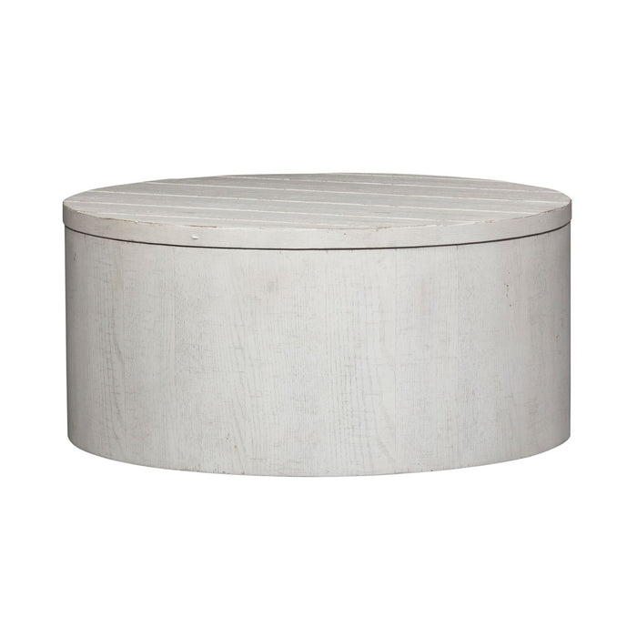 Modern Farmhouse Drum Cocktail Table - Plourde Furniture Co (Caribou, ME)