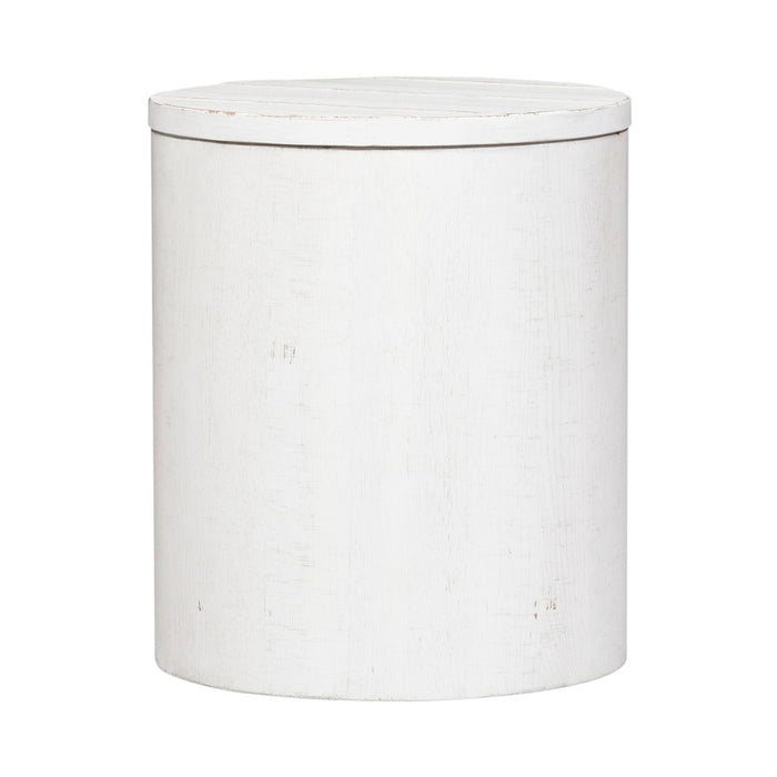 Modern Farmhouse Drum End Table - Plourde Furniture Co (Caribou, ME)