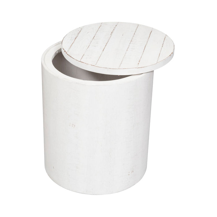 Modern Farmhouse Drum End Table - Plourde Furniture Co (Caribou, ME)