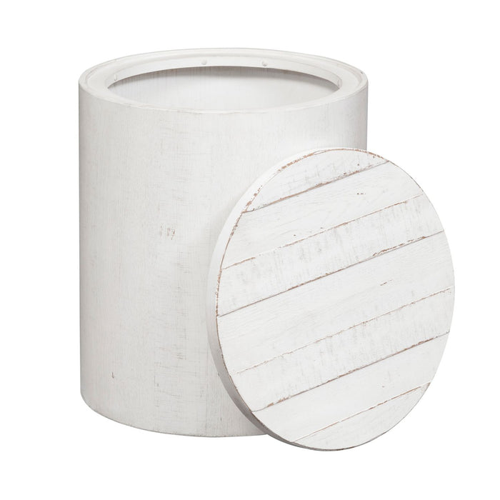Modern Farmhouse Drum End Table - Plourde Furniture Co (Caribou, ME)